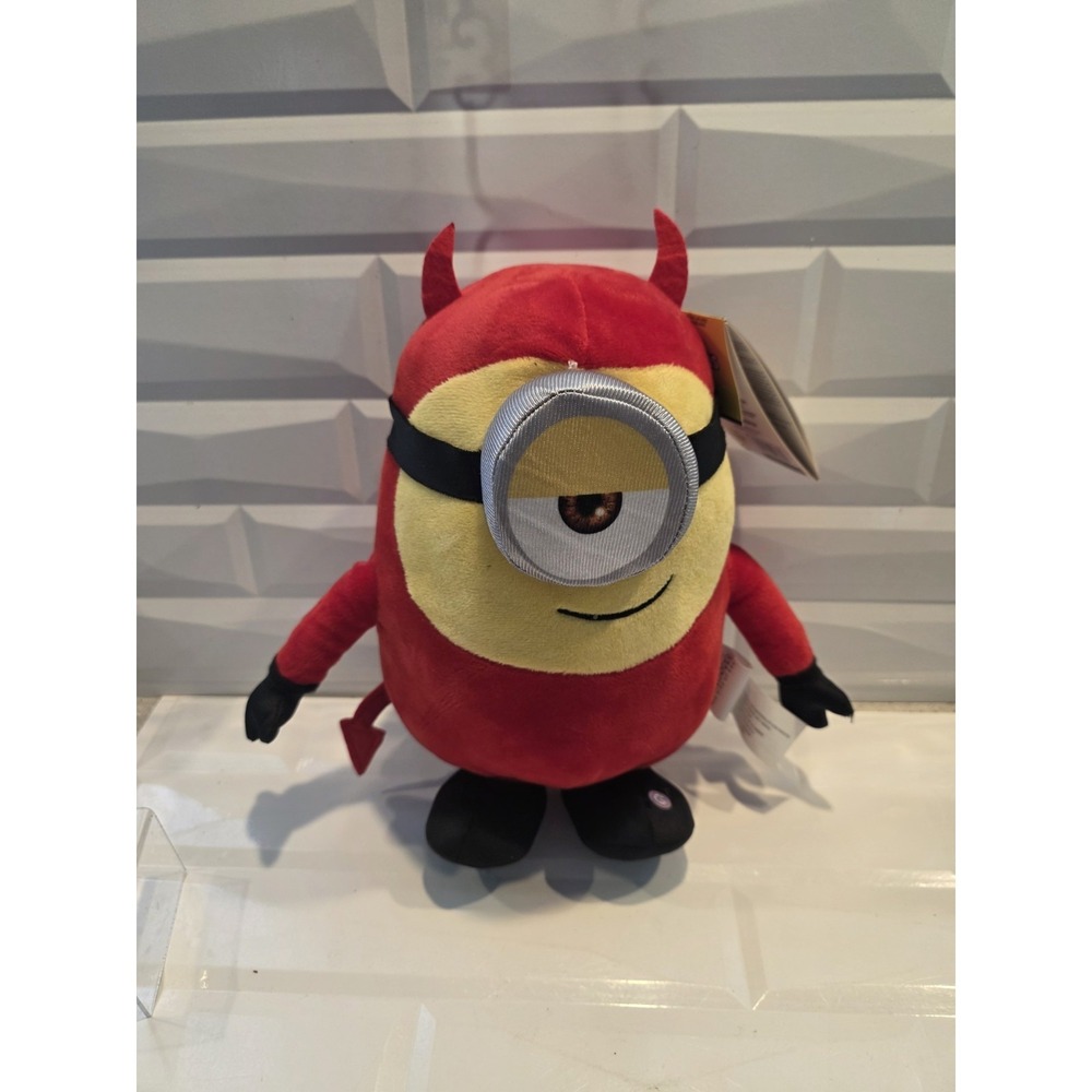 Gemmy Halloween Minion 11" Stuart Plush Dancing Talking Devil Costume